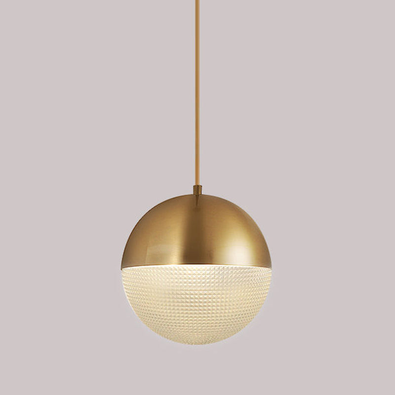 Spherical Shape Hanging Light Modern Style Glass 1 Light Hanging Lamp for Bedside