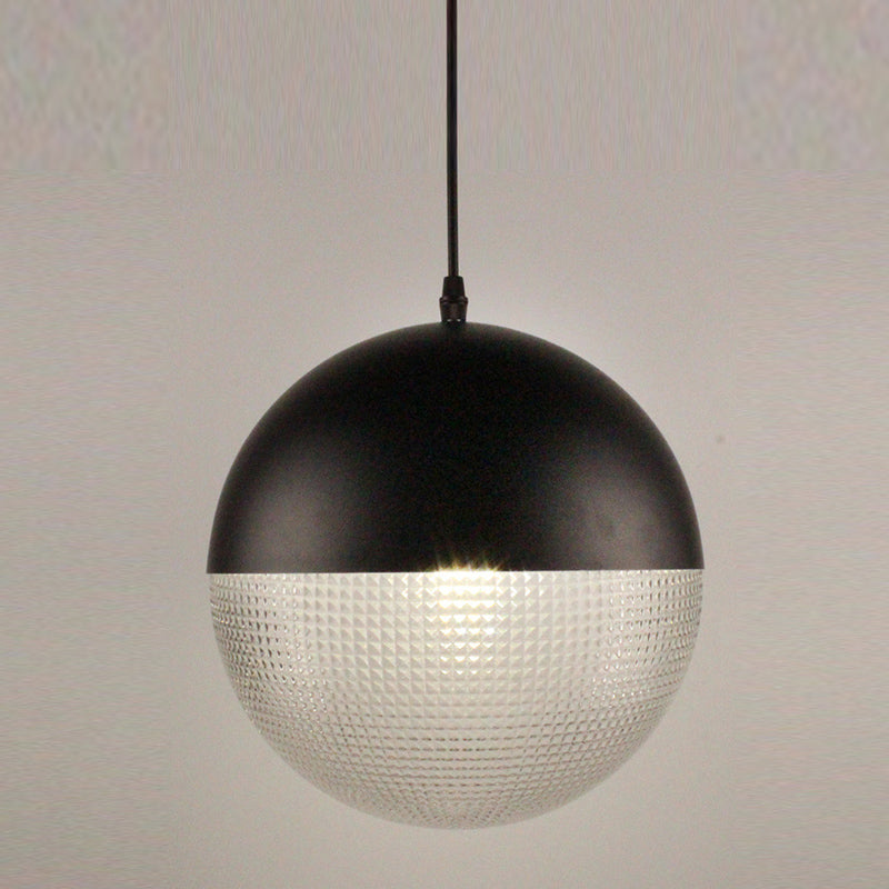 Spherical Shape Hanging Light Modern Style Glass 1 Light Hanging Lamp for Bedside