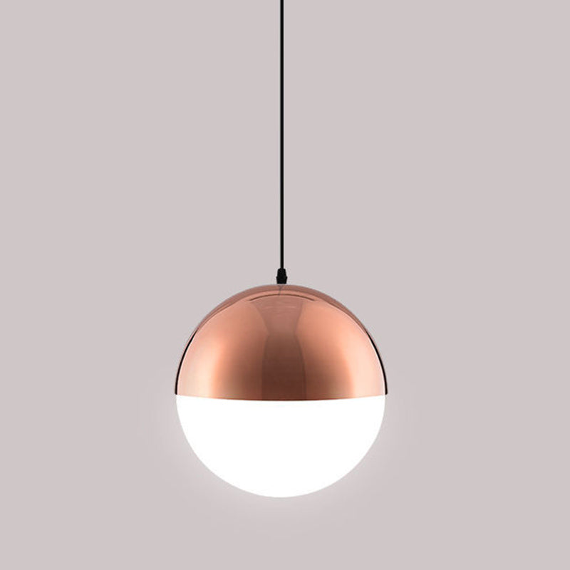 Spherical Shape Hanging Light Modern Style Glass 1 Light Hanging Lamp for Bedside