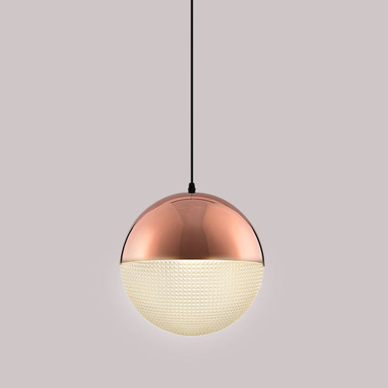 Spherical Shape Hanging Light Modern Style Glass 1 Light Hanging Lamp for Bedside