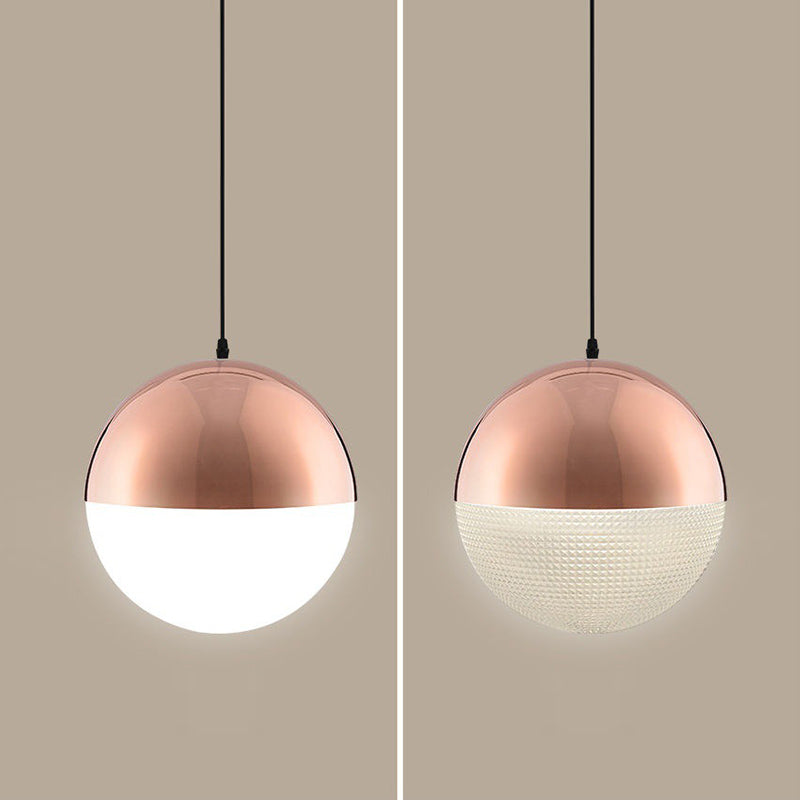 Spherical Shape Hanging Light Modern Style Glass 1 Light Hanging Lamp for Bedside