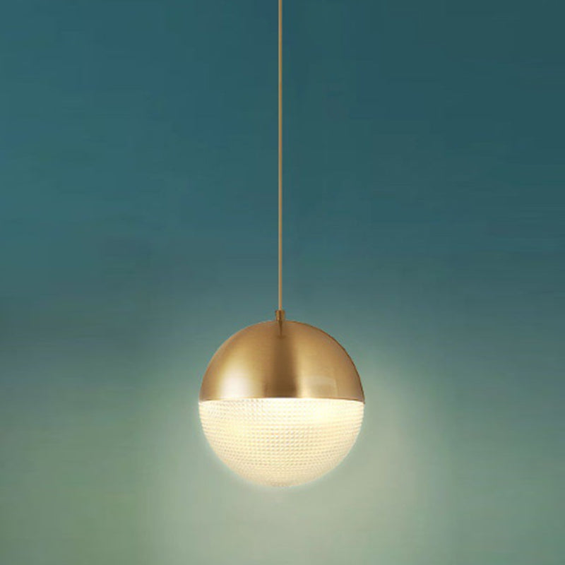 Spherical Shape Hanging Light Modern Style Glass 1 Light Hanging Lamp for Bedside