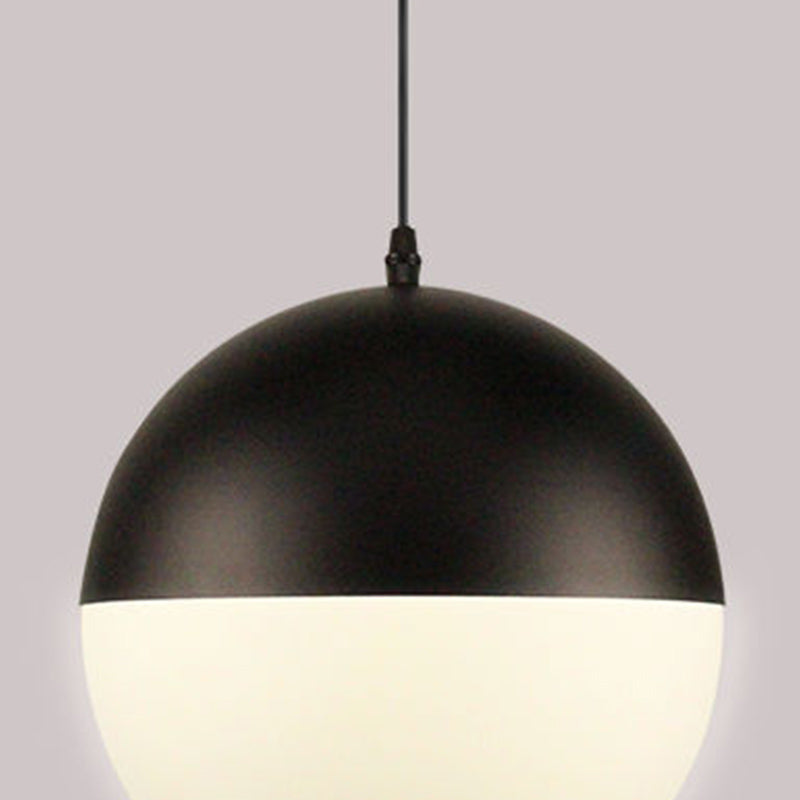 Spherical Shape Hanging Light Modern Style Glass 1 Light Hanging Lamp for Bedside