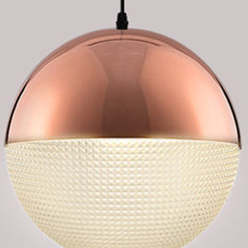 Spherical Shape Hanging Light Modern Style Glass 1 Light Hanging Lamp for Bedside