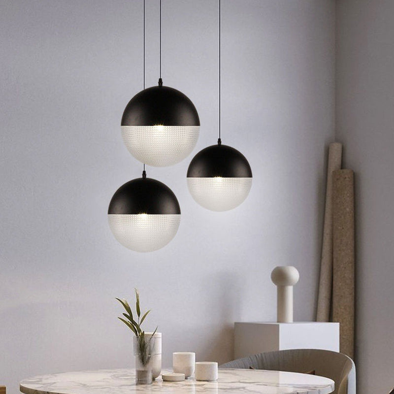 Spherical Shape Hanging Light Modern Style Glass 1 Light Hanging Lamp for Bedside