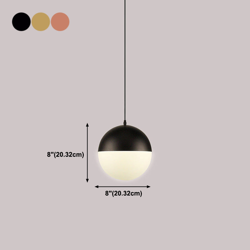 Spherical Shape Hanging Light Modern Style Glass 1 Light Hanging Lamp for Bedside