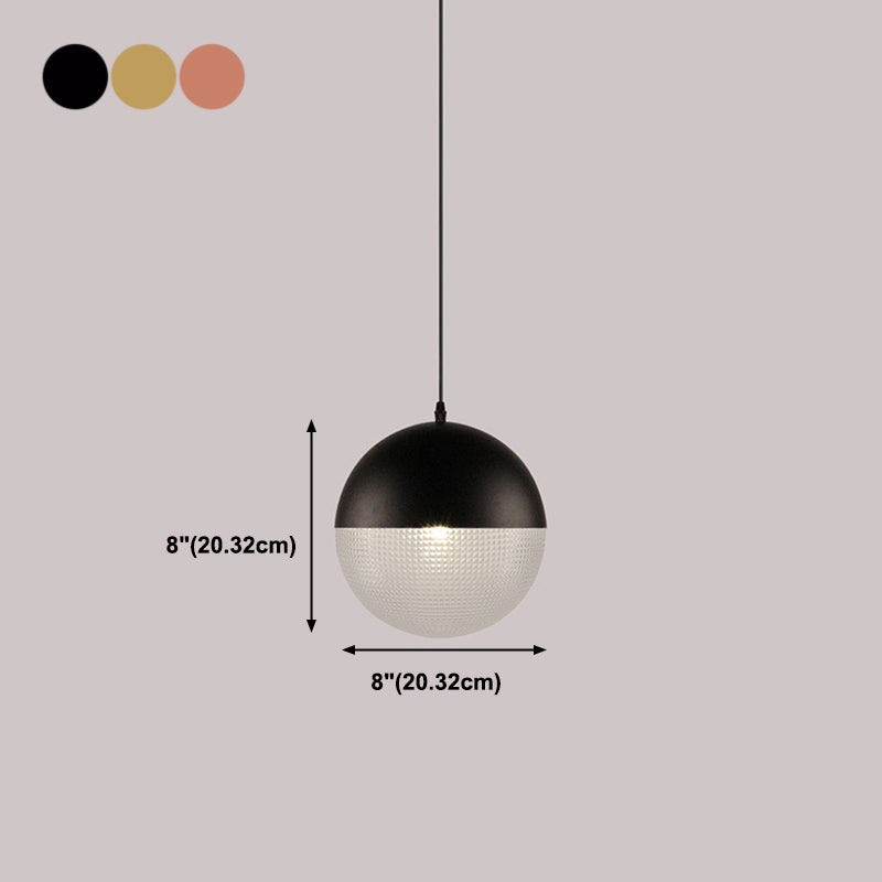 Spherical Shape Hanging Light Modern Style Glass 1 Light Hanging Lamp for Bedside