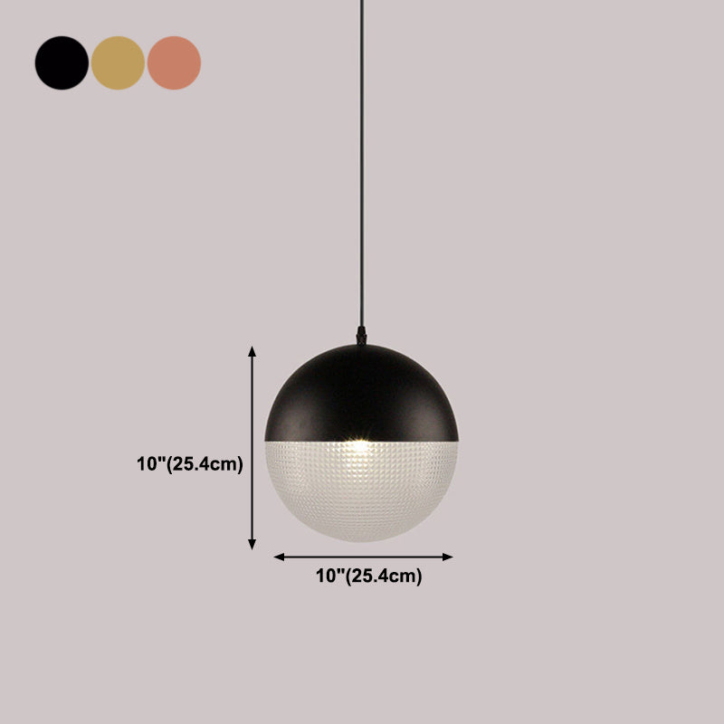 Spherical Shape Hanging Light Modern Style Glass 1 Light Hanging Lamp for Bedside