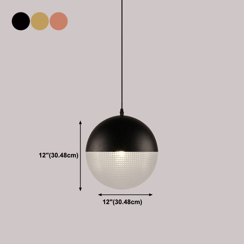 Spherical Shape Hanging Light Modern Style Glass 1 Light Hanging Lamp for Bedside