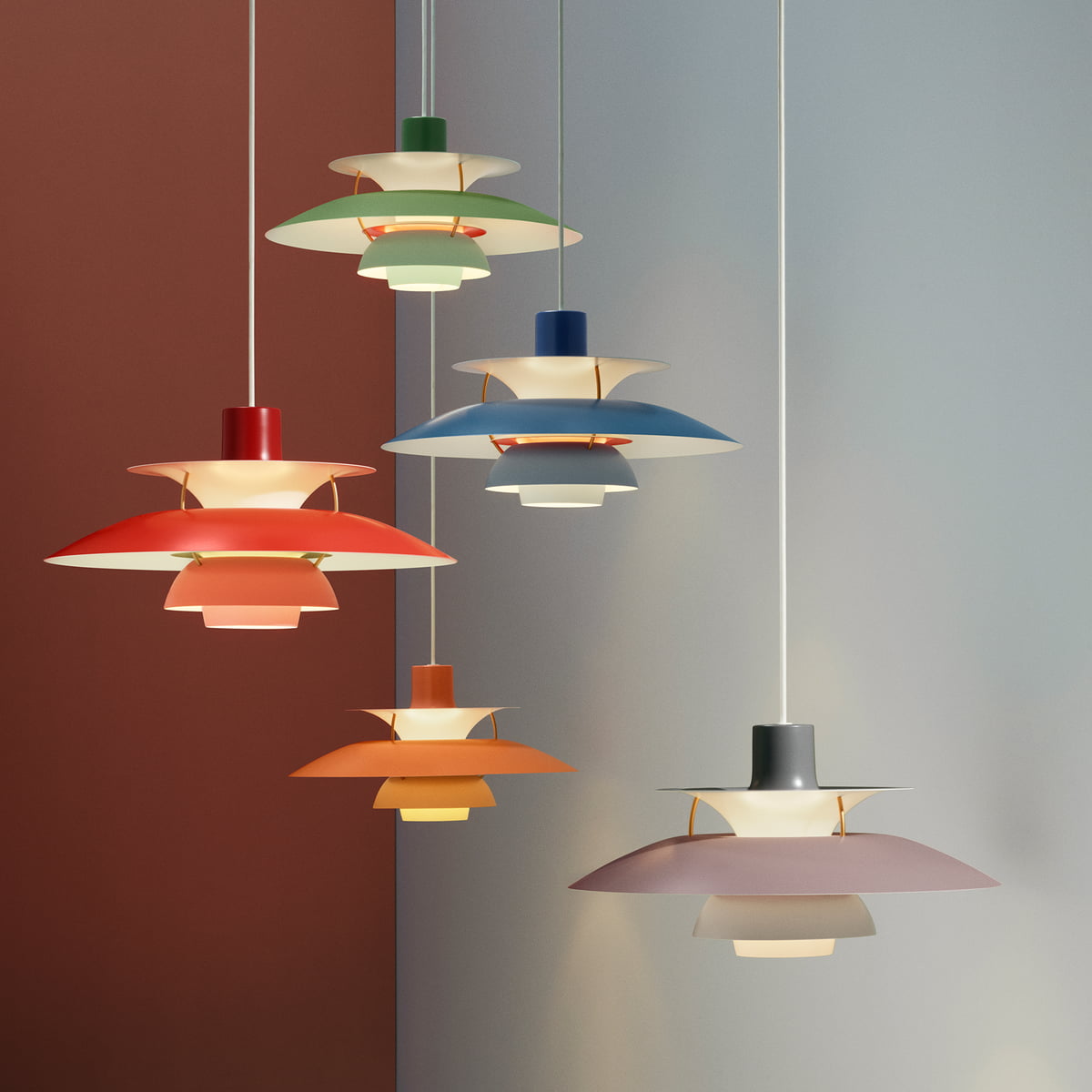 Modern Style Hanging Light Colorful Metal Pendant Lighting Fixture for Sitting Room