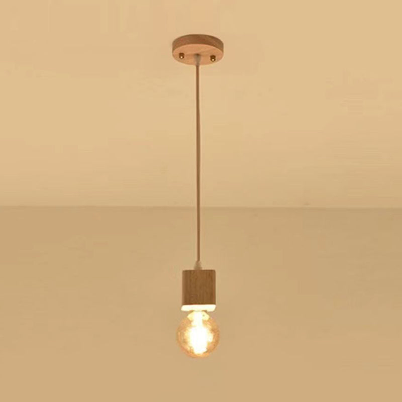 Geometric Pendant Light Fixture Nordic Wooden Hanging Pendant for Bedroom