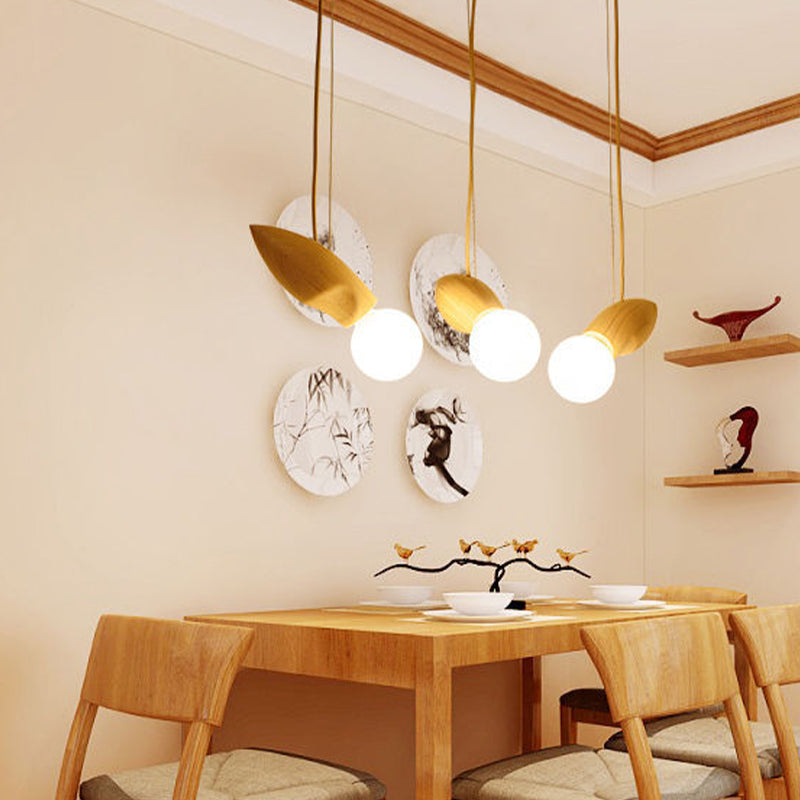 Geometric Pendant Light Fixture Nordic Wooden Hanging Pendant for Bedroom