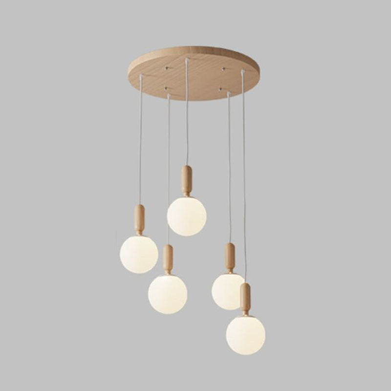 Geometric Pendant Light Fixture Nordic Wooden Hanging Pendant for Bedroom