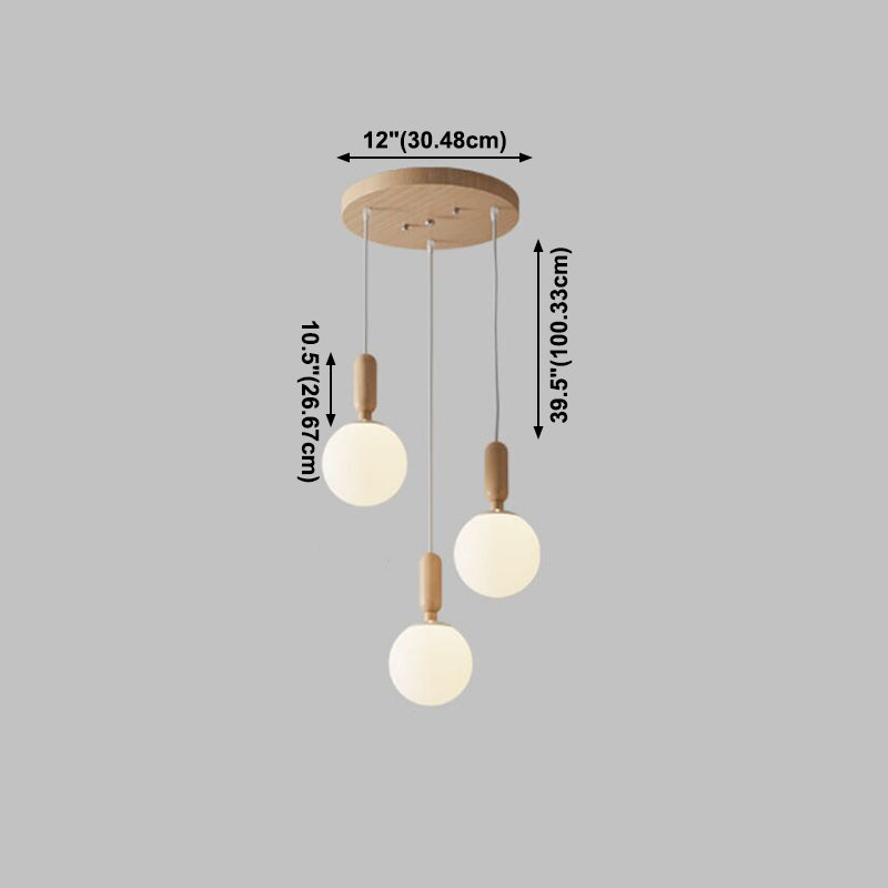 Geometric Pendant Light Fixture Nordic Wooden Hanging Pendant for Bedroom