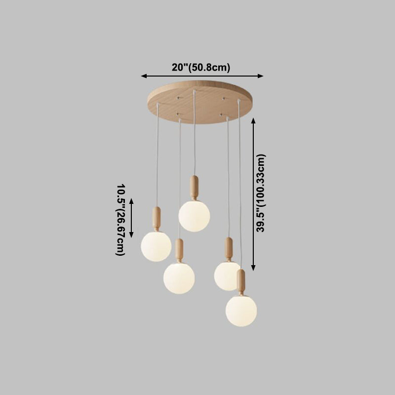 Geometric Pendant Light Fixture Nordic Wooden Hanging Pendant for Bedroom