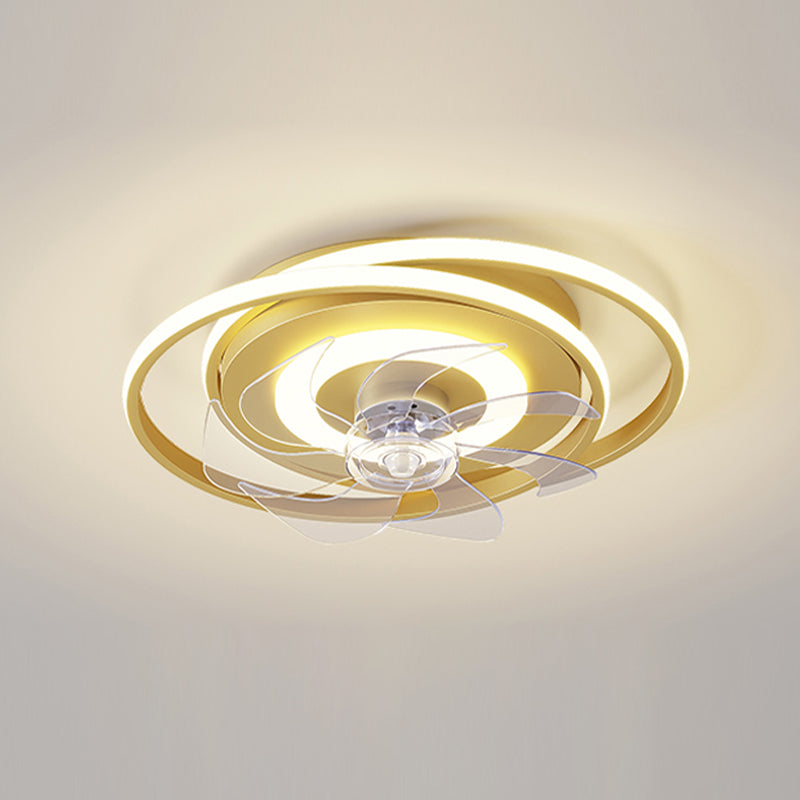 Contemporary Circle Ceiling Fan Light Metal LED Ceiling Fan for Living Room