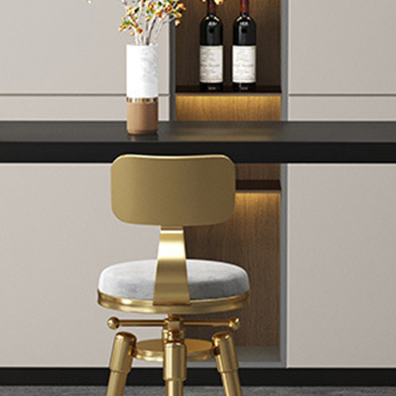 Contemporary Gold Event and Cocktail Table Wood Sled Rectangle Counter Table