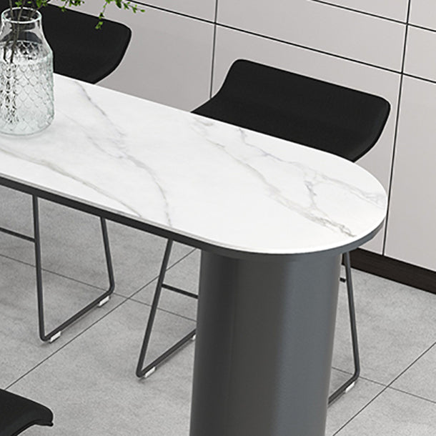 Minimalism Bar Table 42-inch Height Stone Top and Metal Base Bistro Table