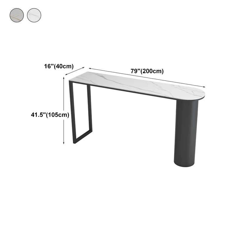 Minimalism Bar Table 42-inch Height Stone Top and Metal Base Bistro Table