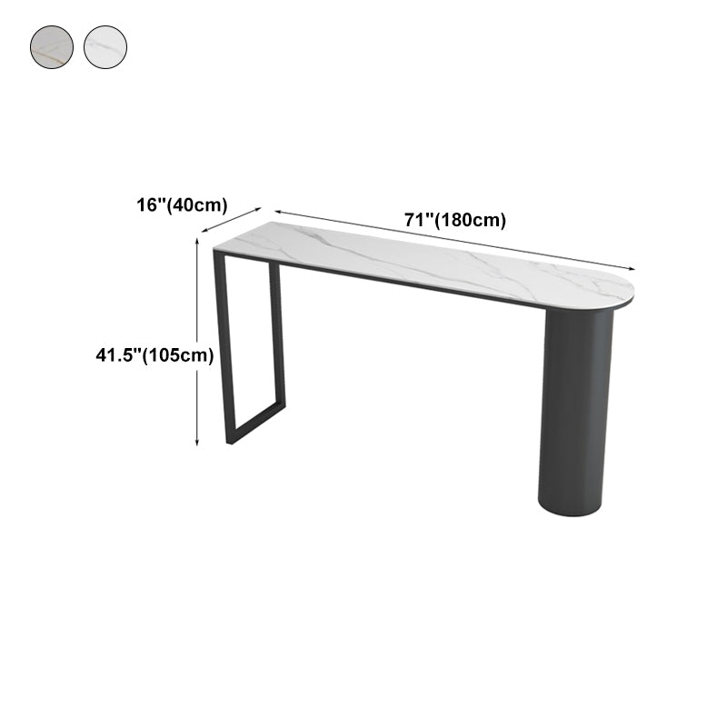 Minimalism Bar Table 42-inch Height Stone Top and Metal Base Bistro Table