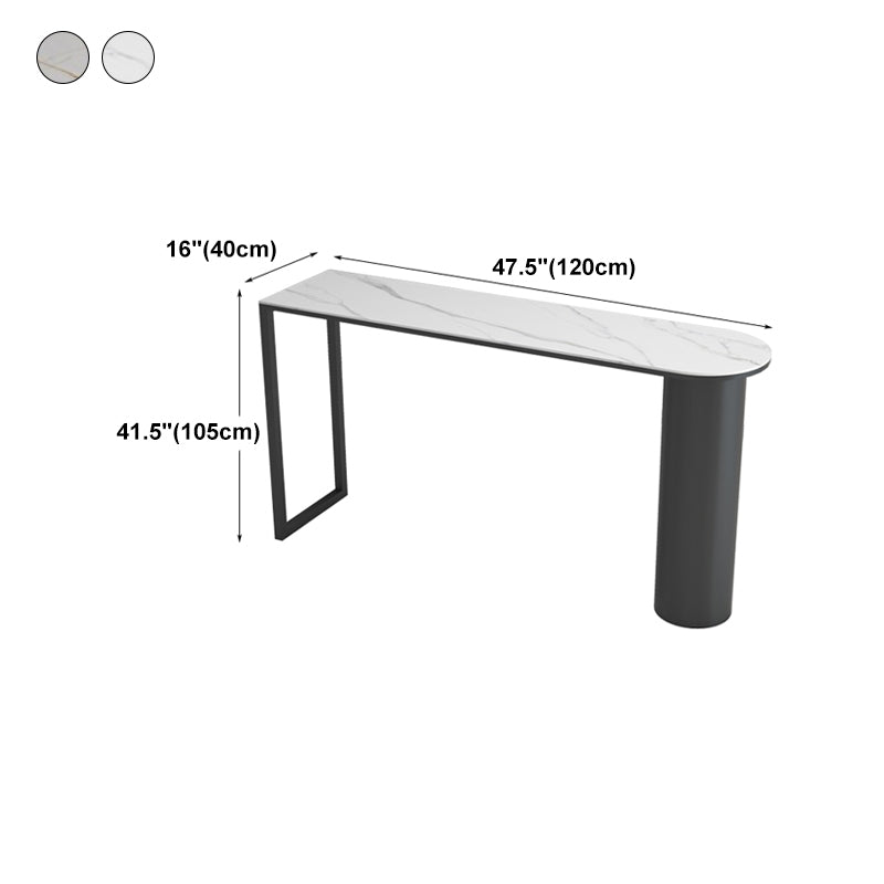 Minimalism Bar Table 42-inch Height Stone Top and Metal Base Bistro Table