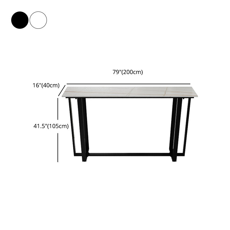 Modern Rectangle Hall/Pub Table Stone Bistro Bar Height Cocktail Table