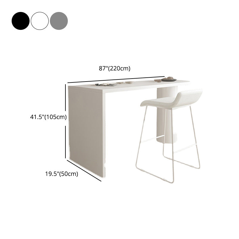 Contemporary Oval Wood Top Counter Table Solid Wood Pedestal Bar Table