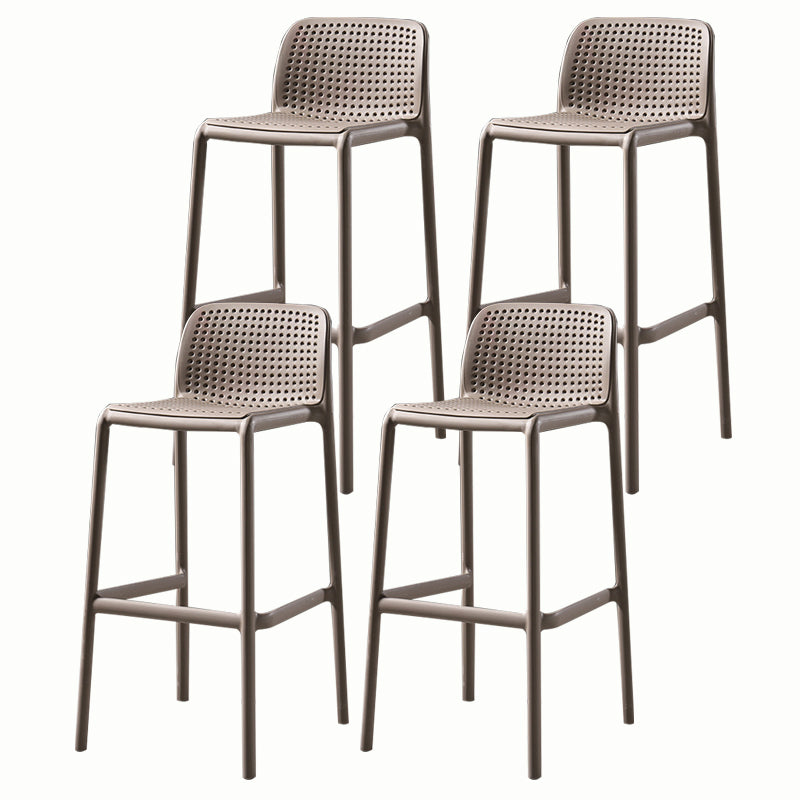 Stackable Low Back Modern Barstool Matte Finish Plastic Home Stool