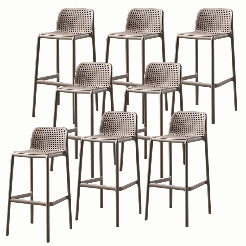 Stackable Low Back Modern Barstool Matte Finish Plastic Home Stool