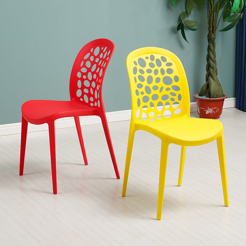 Scandinavian Plastic Side Chair Open Back Kitchen Dining Room Chair