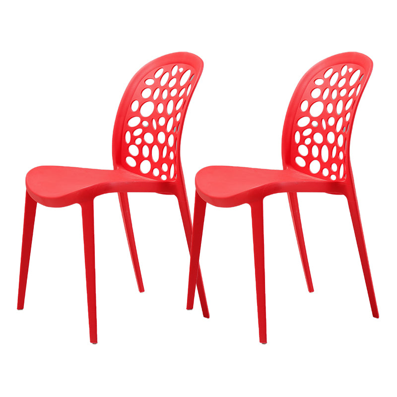 Scandinavian Plastic Side Chair Open Back Kitchen Dining Room Chair