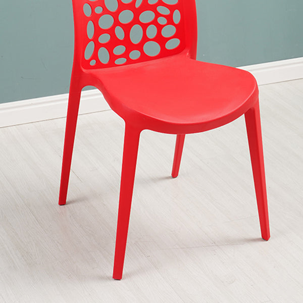 Scandinavian Plastic Side Chair Open Back Kitchen Dining Room Chair