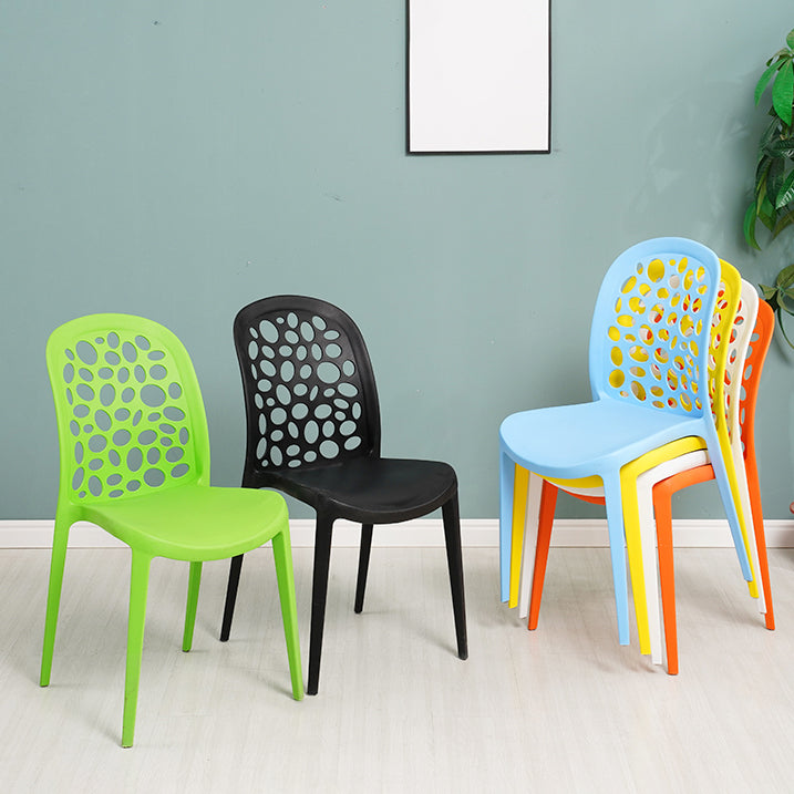 Scandinavian Plastic Side Chair Open Back Kitchen Dining Room Chair