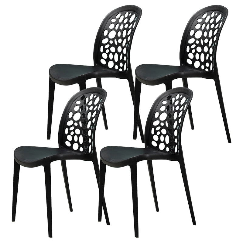 Scandinavian Plastic Side Chair Open Back Kitchen Dining Room Chair