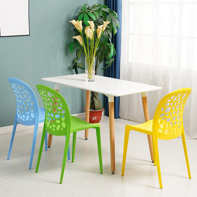 Scandinavian Plastic Side Chair Open Back Kitchen Dining Room Chair