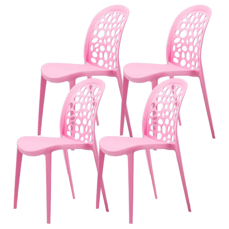 Scandinavian Plastic Side Chair Open Back Kitchen Dining Room Chair