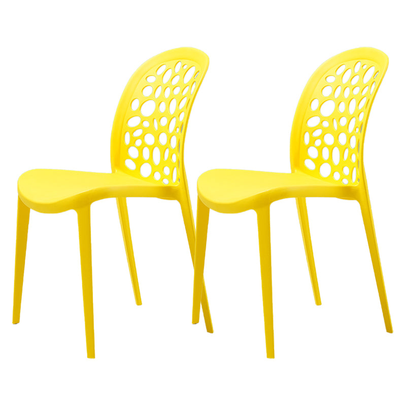 Scandinavian Plastic Side Chair Open Back Kitchen Dining Room Chair