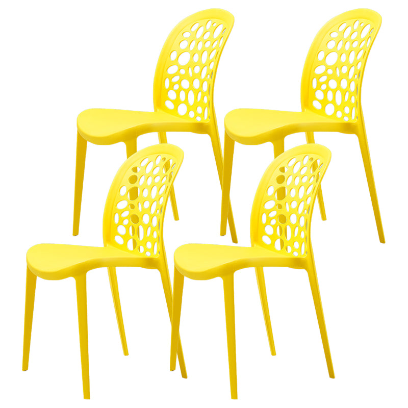 Scandinavian Plastic Side Chair Open Back Kitchen Dining Room Chair