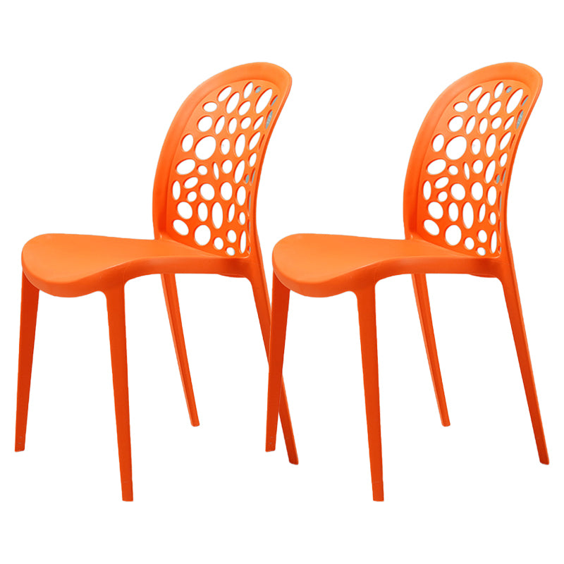 Scandinavian Plastic Side Chair Open Back Kitchen Dining Room Chair