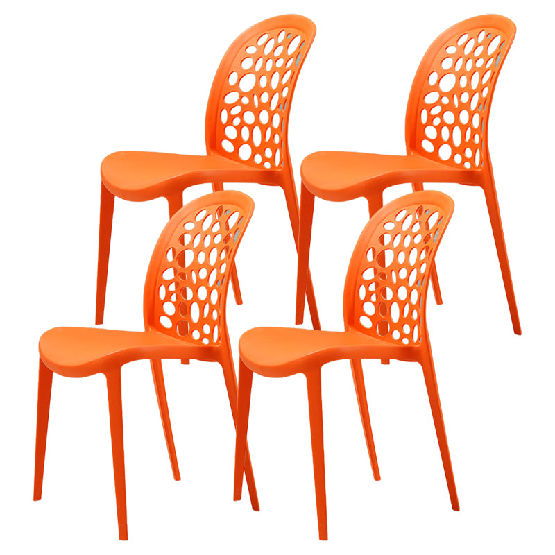 Scandinavian Plastic Side Chair Open Back Kitchen Dining Room Chair