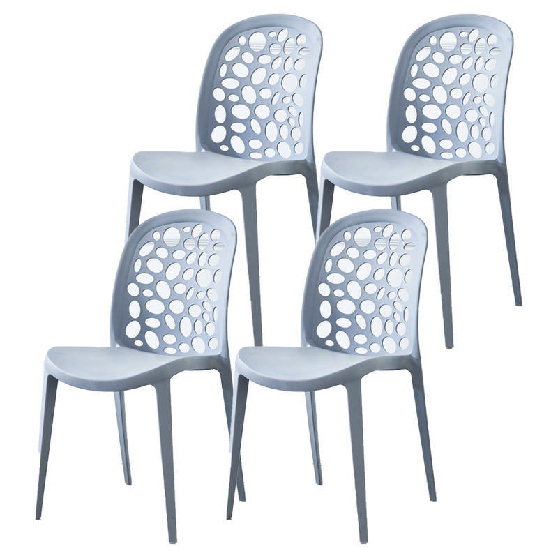 Scandinavian Plastic Side Chair Open Back Kitchen Dining Room Chair