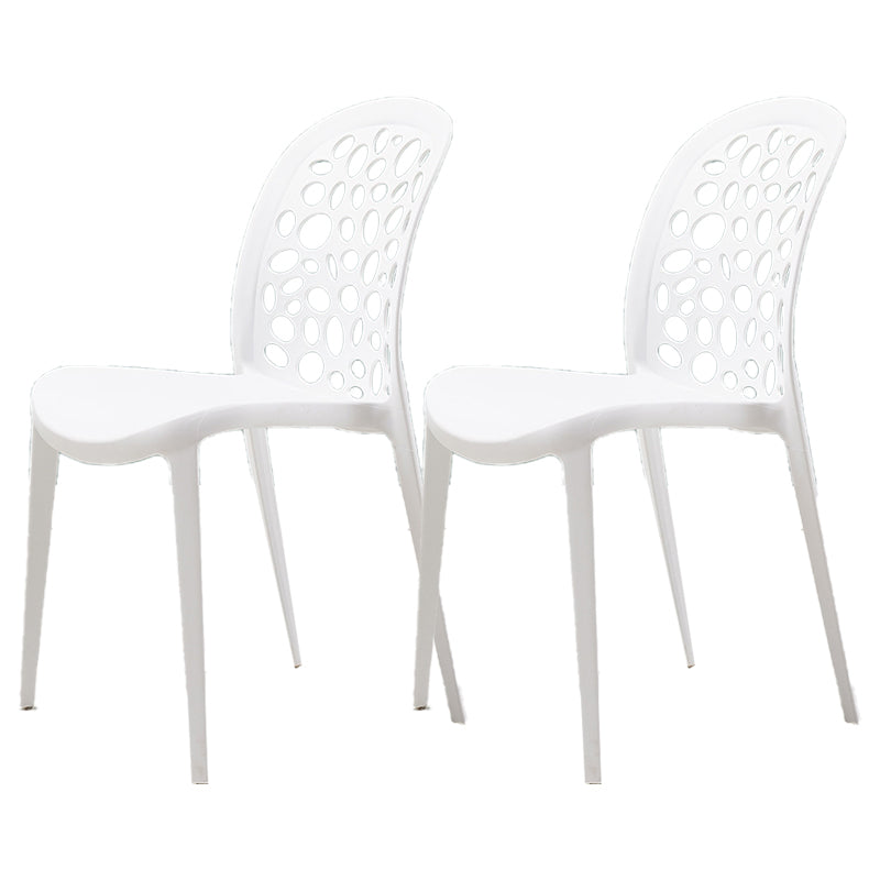 Scandinavian Plastic Side Chair Open Back Kitchen Dining Room Chair