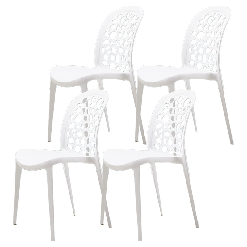 Scandinavian Plastic Side Chair Open Back Kitchen Dining Room Chair