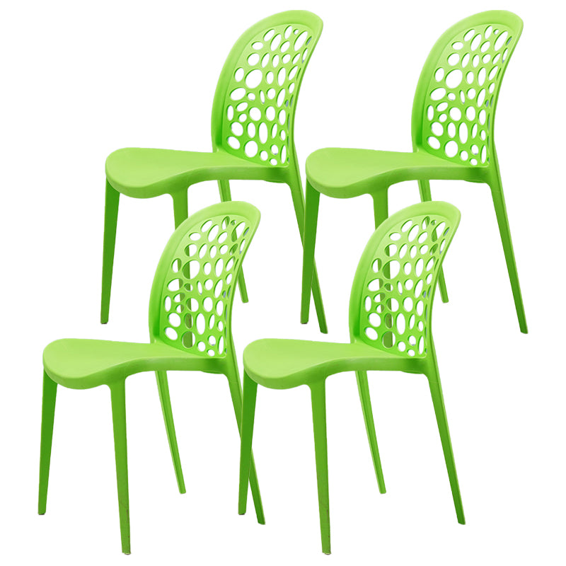 Scandinavian Plastic Side Chair Open Back Kitchen Dining Room Chair