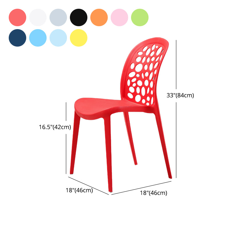 Scandinavian Plastic Side Chair Open Back Kitchen Dining Room Chair