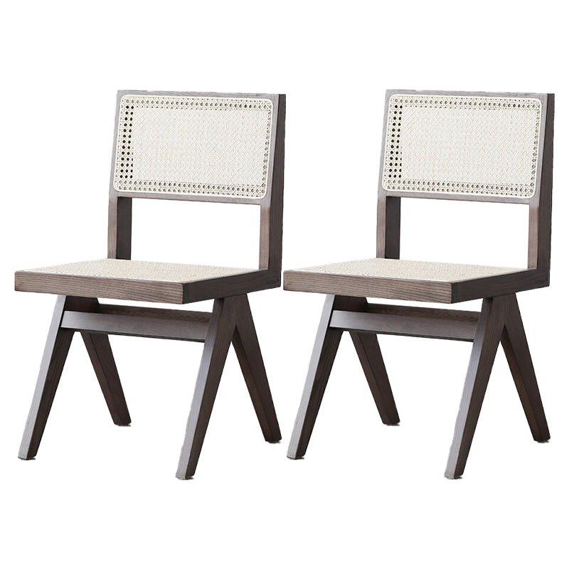 Armless Dining Chairs Modern Style Solid Wood Side Chairs for Dining Room