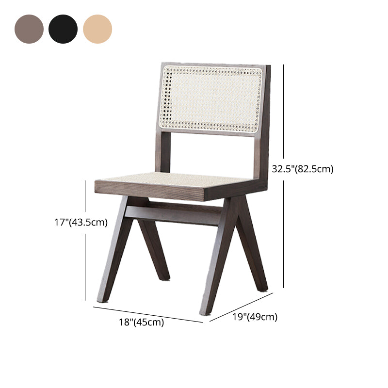 Armless Dining Chairs Modern Style Solid Wood Side Chairs for Dining Room