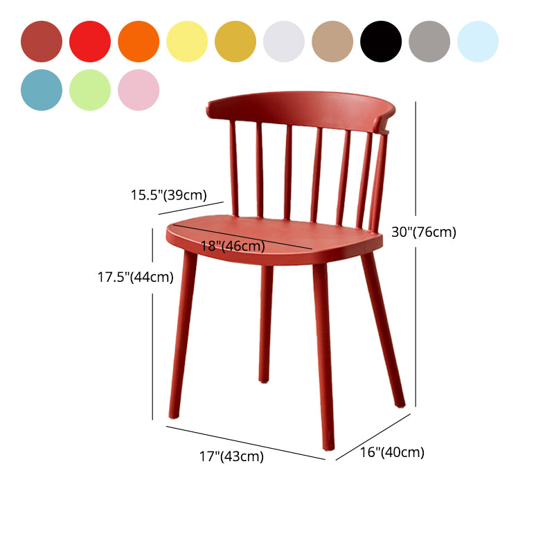 Plastic Scandinavian Side Chair Windsor Back Indoor-Outdoor Chair