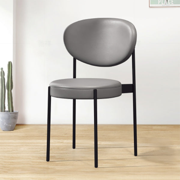 PU Leather Side Chair Modern Style Open Back Dining Side Chair for Indoor