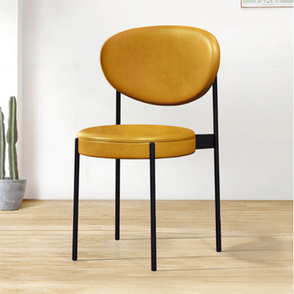 PU Leather Side Chair Modern Style Open Back Dining Side Chair for Indoor